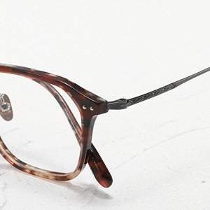 Gafas Rectangulares de Montura Completa Color Carey, Armazón de Titanio, Unisex, para Adultos, Monturas para Corrección de la Visión - Product Image 4