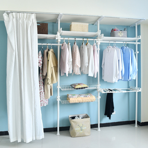 Sistem Lemari Pakaian Modern Berkualitas Tinggi dari Logam, Kombinasi Kustom untuk Kamar Tidur, Sistem Lemari dengan Batang Gantung DIY - Product Image 5