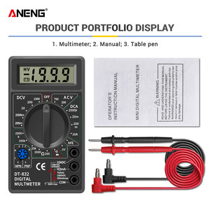 Multimètre numérique professionnel DT832, voltmètre LCD, ampèremètre, testeur d'ohms, compteur de tension AC - Product Image 6