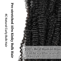 Belle 613 Couleur Haute Qualité Vierge Afro Crépus En Vrac Cheveux Humains 4C Bundles Facile pour Micro Tresses et Micro Locs Extensions