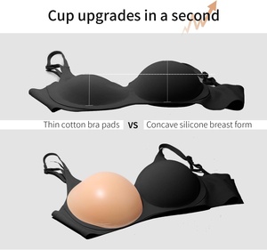 Ensemble de soutien-gorge prothétique ONEFENG, <span class=keywords><strong>seins</strong></span> en silicone solide, inserts concaves, coussinets, mastectomie, sous-vêtements sans armatures pour femmes au quotidien - Product Image 4