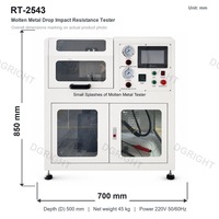 Testeur de projection de métal fondu ISO 9150, équipement de test de vêtements de protection, machine de test d'impact de projection de métal fondu sur tissu de combinaison de soudage