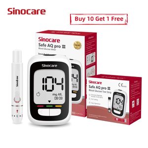 Sinocare Safe AQ ProIII Achetez 10 boîtes de bandelettes de test diabétique et obtenez 1 glucomètre gratuit – Appareil de mesure du glucose sanguin - Product Image 1