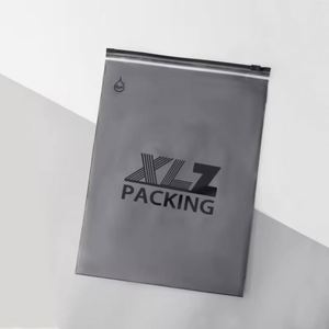 Hot Sale Frosted Black Matte PE Transparent Glossy Square Bottom Silk Screen Printed Zipper Bags Custom Logo Biodegradable - Product Image 6