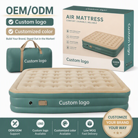 Nouveau matelas pneumatique portable en PVC floqué épaissi, avec pompe intégrée, gonflage/dégonflage à un bouton, pour camping double
