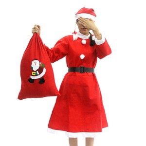 Vente en gros de 5 pièces de costumes de Père Noël rouge pour <span class=keywords><strong>homme</strong></span> et femme, costumes de Noël pour enfants, tenues de Père Noël pour adultes - Product Image 2