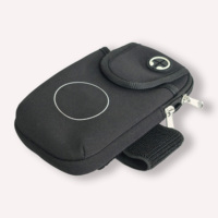 Pochette de bras réglable à scratch, avec panneau arrière en maille respirante et port en silicone pour téléphone portable, idéale pour le marathon et le jogging