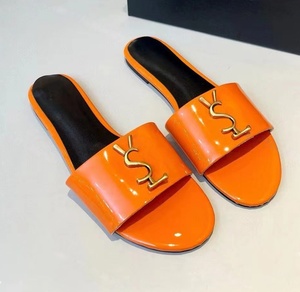 2026 En gros, Sandales à enfiler de créateur en cuir verni de qualité supérieure pour femmes, tendance été, de luxe, de marque célèbre - Product Image 5