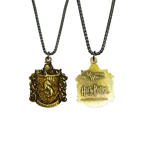 Anime Different Pattern Ha rry Pot ter Metal Pendant Necklace Magic Academy Alloy Promotional Keychains