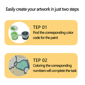 Peinture numérique <span class=keywords><strong>à</strong></span> la craie sur toile acrylique style dessin animé, peinture par numéros DIY, idéale pour débutants, décoration intérieure, forme carrée - Product Image 3