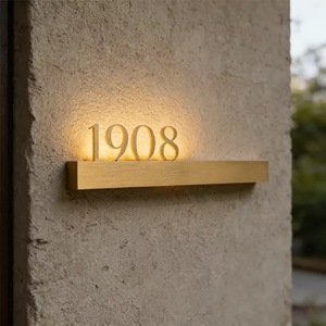 Targa Numero Porta Appartamento, Targhe Porta Hotel Tagliate al Laser, Insegna Illuminata per Porta di Casa o Stanza, Numero Porta in Acrilico - Product Image 2