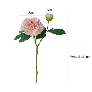 Peonía Imperial Artificial de Seda Hecha a Mano, Realista, de 2 Cabezas, en Estilo Moderno |   Decoración Exquisita para Interiores Elegantes, Navidad - Product Image 5