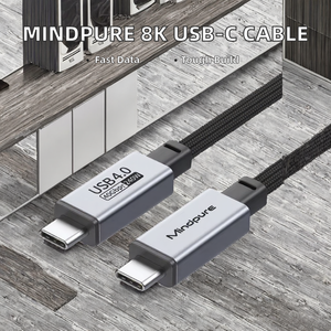 สายเคเบิล Mindpure 6.6 ฟุต <span class=keywords><strong>8K</strong></span> HD Display 20 Gbps USB 4/5 C หุ้มด้วย PVC พร้อมการป้องกันแบบถัก สำหรับ iPhone 15Pro/15ProMax/15Plus รองรับการชาร์จ 240W - Product Image 2