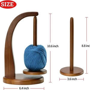 Estante de carrete de hilo de madera grande y magnéticamente estable, soporte de hilo giratorio para ganchillo y accesorio de costura de punto - Product Image 2