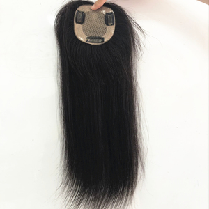 Toupet pour femme en cheveux humains de qualité supérieure, base en soie européenne de qualité 10A, lisse, 18 pouces, 100% noué à la main, densité 150% - Product Image 6