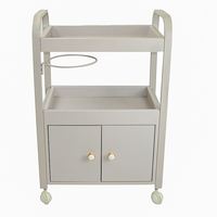 Chariot de coiffeur en acier inoxydable blanc avec armoire de rangement, chariot utilitaire roulant pour salon de beauté, pour usage professionnel des stylistes