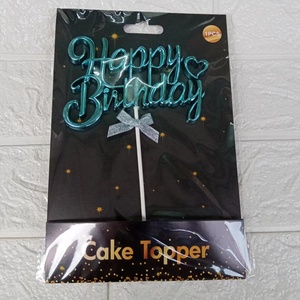 Venta caliente <span class=keywords><strong>cursiva</strong></span> de plástico 3D <span class=keywords><strong>Feliz</strong></span> cumpleaños baby shower Cake Topper Sweet cake Pick para decoración de pastel de cumpleaños - Product Image 5