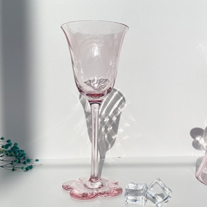 Copa de Lujo Hecha a Mano Sostenible con Diseño Floral Transparente para Flauta, 2 Opciones de Color (Rosa Transparente), 2 Tamaños, para Eventos - Product Image 5