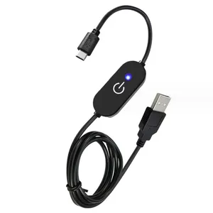 USB Tipo-C Tira de LED Atenuador táctil Cable de 1 pie Atenuación de un solo color Controlador de interruptor de encendido y apagado DC 5V-12V, Interruptor 1m