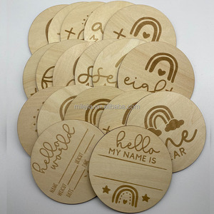 Cadeau personnalisé pour nouveau-né, disque de jalons mensuels en bois, cartes souvenir <span class=keywords><strong>photo</strong></span> pour bébé, cartes de jalons mensuels, plaques en bois - Product Image 1