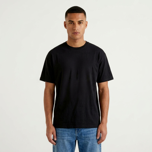 T-shirt à manches courtes pour homme, col rond, coupe classique, 100% coton, respirant, écologique - Product Image 1