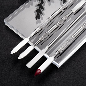 Bâton de mélange double extrémité en acier inoxydable, échantillonneur de couleurs, bâton de mélange de colle, bâton de pétrissage de colle, outil pour nail art. - Product Image 1