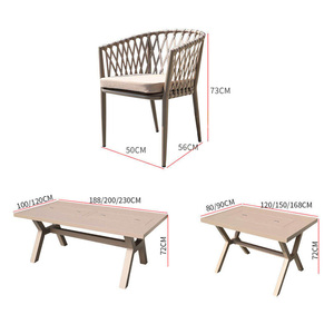 Wholesale Modern Casual Outdoor Barbecue Dining <strong>Table</strong> Sets with Aluminum Frames, Waterproof and High Temperature Resistant - Product Image 6