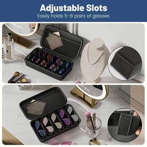 Estuche Organizador de Gafas de Sol OEM con Cierre, 8 Compartimentos, Caja de Almacenamiento de Gafas de Viaje con Ranuras Ajustables - Product Image 5