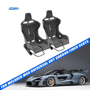 Sièges en fibre de carbone sèche noire de haute qualité, personnalisables et réglables manuellement pour McLaren MSO Senna - Product Image 1