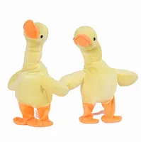 Peluş elektrikli sarı ördek dolması hayvan yürüyüş şarkı oyuncak ördek