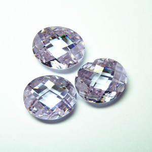 Ingrosso gemma sfusa forma ovale Double Side Checker sintetico Zirconia gemma Briolette perline per gioielli - Product Image 4