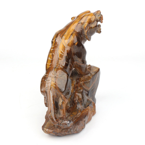 Sculptures de tigre sculptées à la main en pierre naturelle œil de tigre, artisanat en cristal, vente en gros - Product Image 1