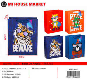 Sacchetto regalo in carta 18x20x10 cm, bomboniere per bambini da 8 a 13 anni, articoli per feste di compleanno - Product Image 1