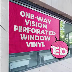 Pegatina de vinilo para ventana de malla de visión unidireccional, pegatina de pared perforada para puerta de Vehículo Automático y centro comercial, estilo elegante de vidrio - Product Image 2