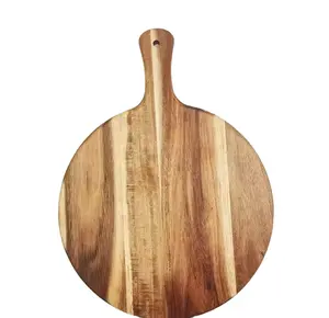 Buccia per Pizza rotonda In legno di Acacia con manico su misura tavola per Pizza da cucina e vassoio da portata In Stock per uso bagno