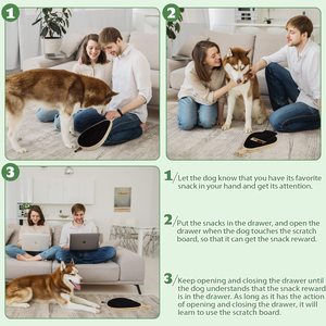 Tapis à gratter pour chiens Petdom, en bois, en forme de jambe de poulet, avec tiroir caché pour friandises - Product Image 4