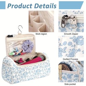 Bolsa de Almacenamiento Portátil para Accesorios de Cuidado del Cabello con Gancho para Colgar - Product Image 3