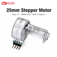 Moteur pas à pas à aimant permanent 25 mm VSM25S08 NEMA 10 12V 15 degrés 2 phases pour sièges de véhicule, applications médicales et domotiques