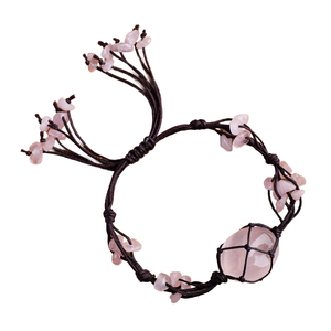 Bracelet en Cristal Thème Amour avec Pierres Roulées en Améthyste, Quartz Rose et Aventurine, Fabriqué à la Main, Vente en Gros - Product Image 1