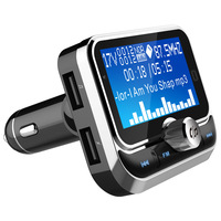 Lecteur MP3 de voiture BT Audio FM Transmetteur USB/TF Carte Lyric Sync Display,Multiple Languages BT Speakerphone Call