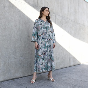 Premium Custom Elegant Print Polyester Abaya Dress for Muslim Women <b>Evening</b> Party Wholesale - Product Image 1