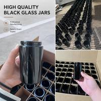 Bocaux en verre violet UV noir personnalisés de 50 ml, 100 ml, 150 ml, 200 ml, 250 ml, 500 ml pour la conservation des aliments, des herbes et des fleurs, avec couvercles en ABS/Bakélite