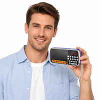 Radio FM portable mini en plastique avec prise en charge USB, tuner numérique et lampe de poche pour les situations d'urgence, la maison, les voyages et l'utilisation sur ordinateur