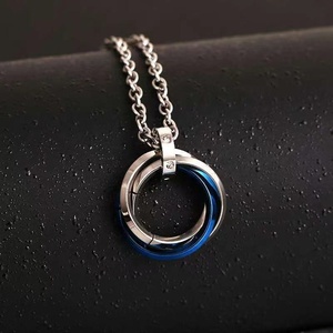 Hip Hop Mode Géométrique Pendentif Collier En Acier Inoxydable Anneaux Pendentif Bijoux Collier pour Femmes Hommes - Product Image 5