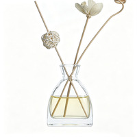 Flacon d'aromathérapie en verre transparent de luxe personnalisé de 100 ml avec bâtonnets diffuseurs et impression sérigraphique