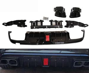 Difusor LUFENG W205, Difusor de Parachoques Trasero ABS, Negro Brillante, Labio Trasero con Puntas de Escape para Mercedes W205, Estilo <span class=keywords><strong>Barbus</strong></span> - Product Image 1