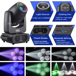 Muxxdj 100W Led Spot Batterie sans fil <span class=keywords><strong>Dmx</strong></span> Touchscreen Moving Head Stage Lights for Professional Dj Disco Wedding - Product Image 3