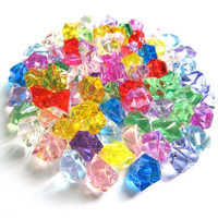 Blauw Roze Rood Oranje Groen Geel Paars Ijs Rotsen Diamant Kristallen Helder Nep Gekleurd Plastic Acryl Ijsblokje