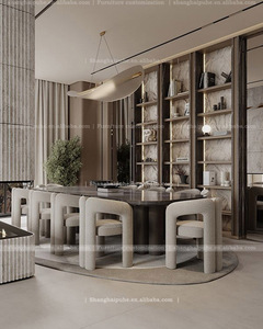 <span class=keywords><strong>Table</strong></span> à manger ovale allongée3mtable à manger de luxe ensemble moderne 10 places italien léger luxe <span class=keywords><strong>table</strong></span> à manger designer-personnalisé - Product Image 4