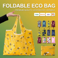 Tas Belanja Lipat Ramah Lingkungan Ukuran Besar, Tahan Lama, Dapat Digunakan Kembali, Tas Belanja Portabel, Tas Tangan Tugas Berat untuk Penggunaan di Supermarket